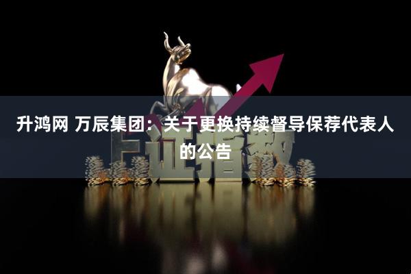 升鸿网 万辰集团：关于更换持续督导保荐代表人的公告